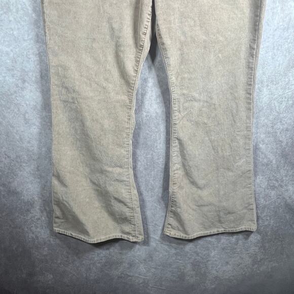 American Eagle Corduroy Pants Women 18 Beige Bootcut Button Fit High Rise Hippie - Picture 5 of 13